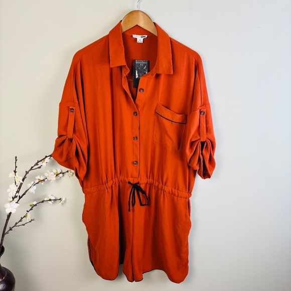 Fashion Nova Rust Orange Romper - Picture 4 of 6